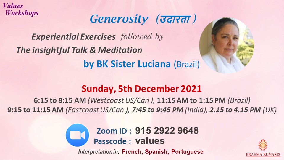 Values For Life Workshop - Generosity - VBK